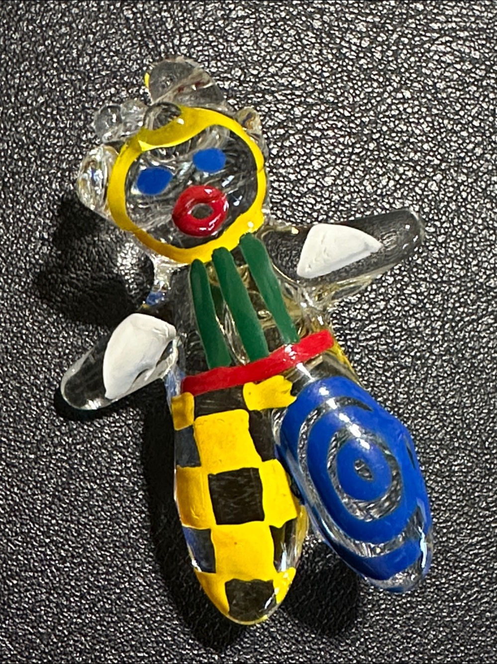 Vintage Blown Glass Clown Brooch